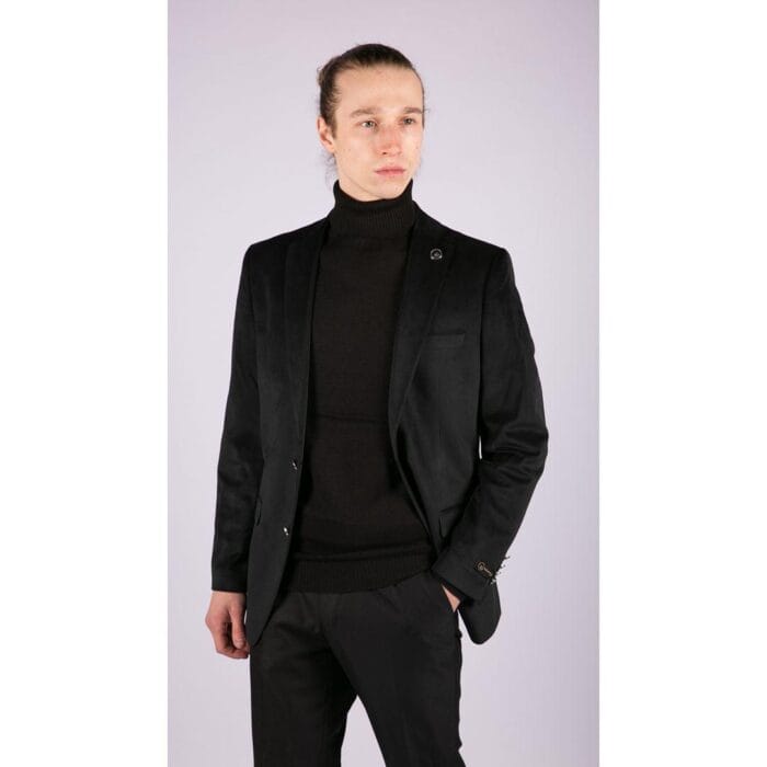 Mens Velvet Blazer Suit Jacket 2 Button Dinner Smart Casual Formal Tailored Fit - Knighthood Store