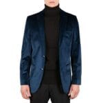 Herren-Blazer aus Samt, Anzugjacke, 2 Knöpfe, elegant, leger, formell, maßgeschneiderte Passform – Knighthood Store
