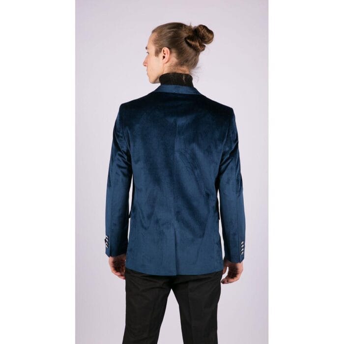 Mens Velvet Blazer Suit Jacket 2 Button Dinner Smart Casual Formal Tailored Fit - Knighthood Store