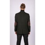 Mens Wool Tweed Shooting Jacket Hunting Blazer Smart Casual Elbow Patch Olive - Knighthood Store