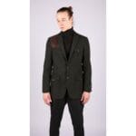 Mens Wool Tweed Shooting Jacket Hunting Blazer Smart Casual Elbow Patch Olive - Knighthood Store