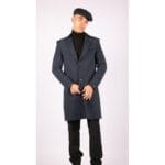 Giacca da uomo lunga 3/4 in tweed a spina di pesce, vestibilità Peaky Blinders - Knighthood Store