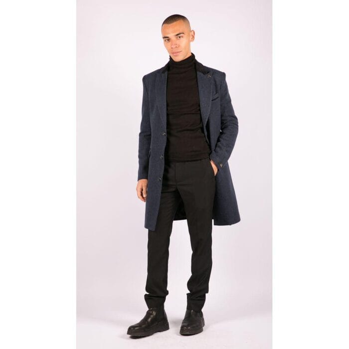 Chaqueta de abrigo 3/4 para hombre, de tweed con espiga, corte Peaky Blinders - Tienda Knighthood