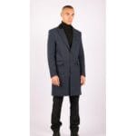 Giacca da uomo lunga 3/4 in tweed a spina di pesce, vestibilità Peaky Blinders - Knighthood Store