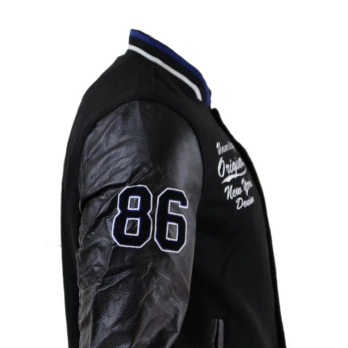 Herren Baseball Varsity Letterman College Fleecejacke mit Abzeichen und PU-Lederärmeln - Knighthood Store