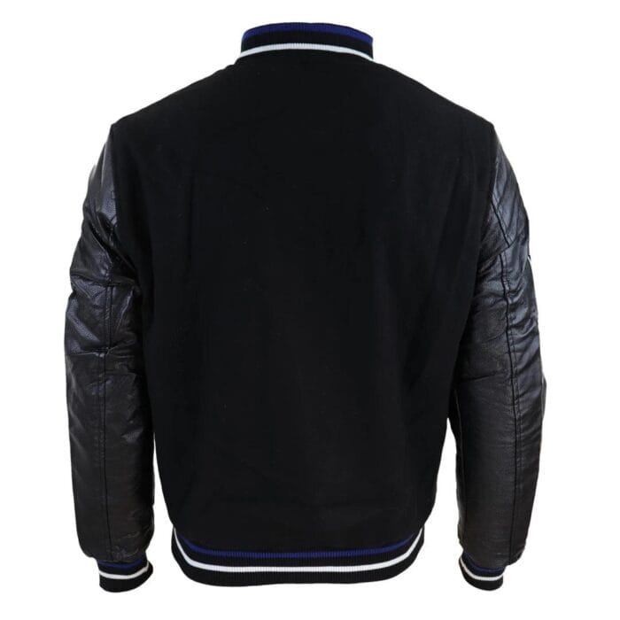 Herren Baseball Varsity Letterman College Fleecejacke mit Abzeichen und PU-Lederärmeln - Knighthood Store