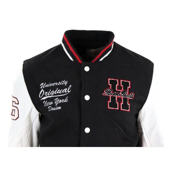 Herren Baseball Varsity Letterman College Fleecejacke mit Abzeichen und PU-Lederärmeln - Knighthood Store