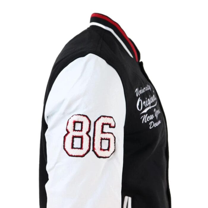 Herren Baseball Varsity Letterman College Fleecejacke mit Abzeichen und PU-Lederärmeln - Knighthood Store