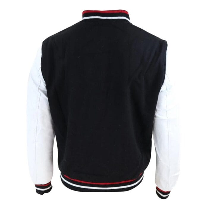 Herren Baseball Varsity Letterman College Fleecejacke mit Abzeichen und PU-Lederärmeln - Knighthood Store