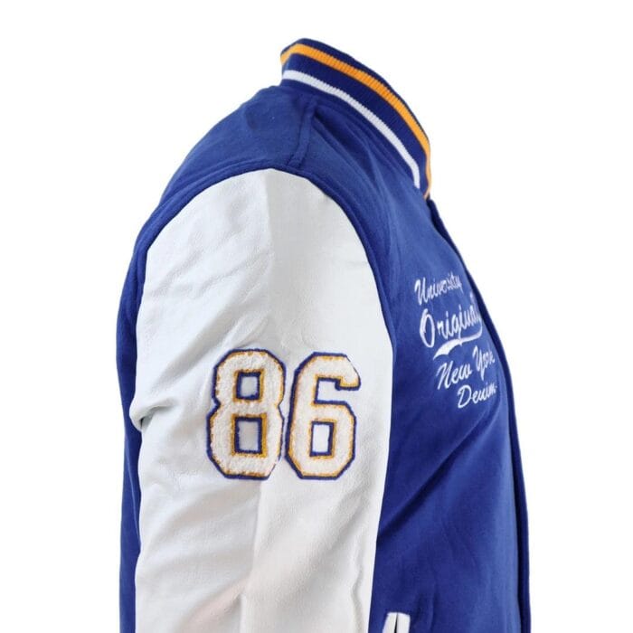Herren Baseball Varsity Letterman College Fleecejacke mit Abzeichen und PU-Lederärmeln - Knighthood Store