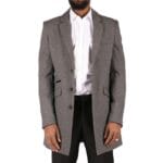 Herren Smart Casual 3/4 Wollmantel Jacke Fischgrätenmuster Tweed 3-Knopf-Mantel - Knighthood Store