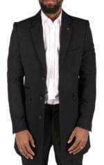 Herren Smart Casual 3/4 Wollmantel Jacke Fischgrätenmuster Tweed 3-Knopf-Mantel - Knighthood Store