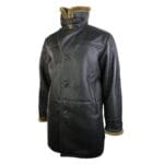 Giacca da uomo in vera pelle di pecora Crombi Duffle marrone 3/4, classica, marrone zenzero - Knighthood Store