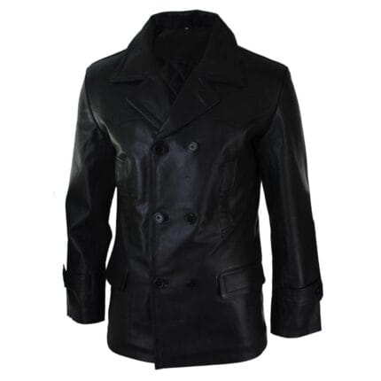Herren 3/4 Zweireihige Echtlederjacke Dr Who Kriegsmarine U-Boot - Knighthood Store