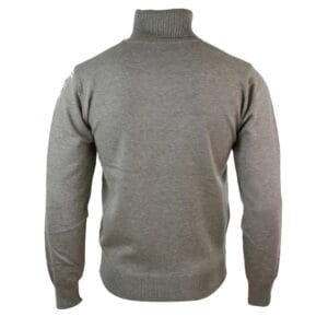 Mens Slim Fit Polar Roll Neck Jumper Light Weight Fitted Cashmere Wool Blend Grey Black Navy - Knighthood Store