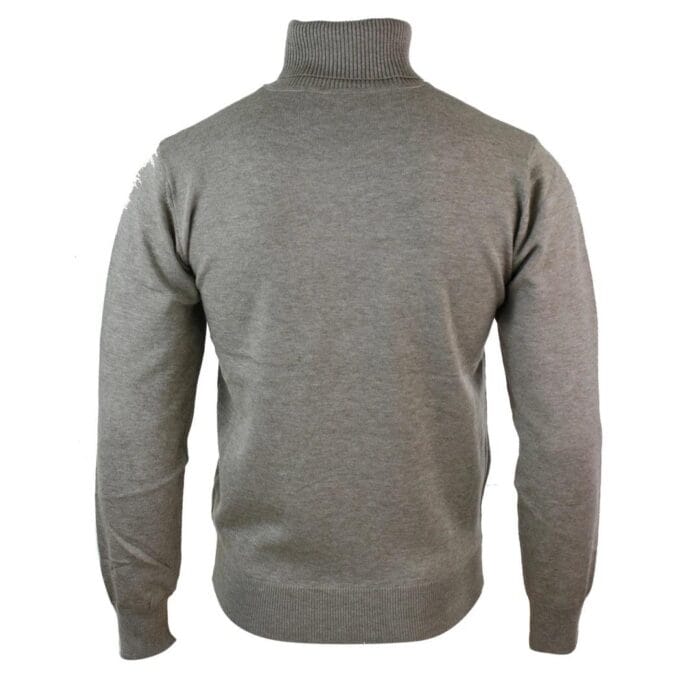 Herren Slim Fit Polar Rollkragenpullover Leichter, taillierter Kaschmir-Woll-Mix Grau Schwarz Marine - Knighthood Store