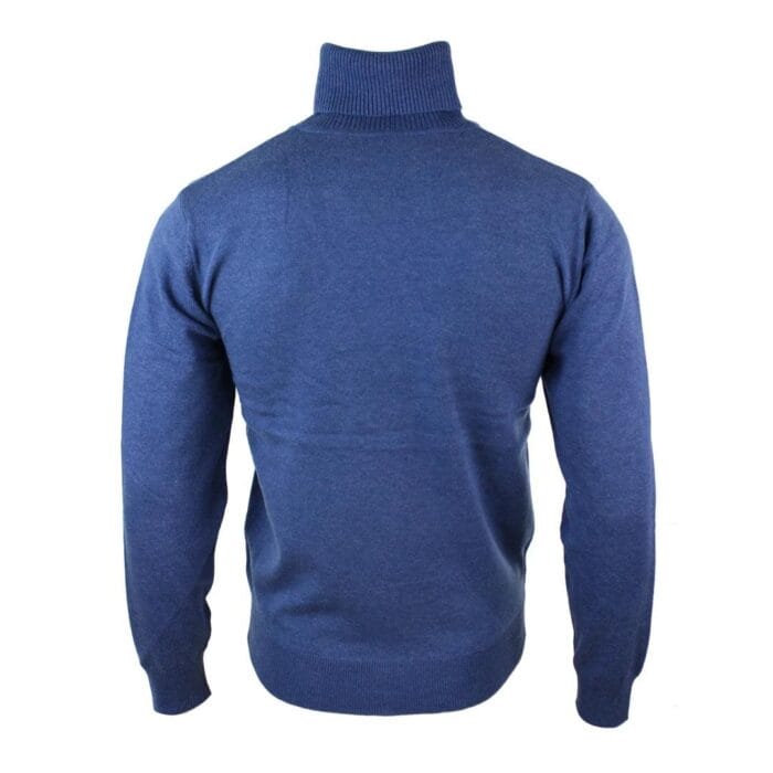 Herren Slim Fit Polar Rollkragenpullover Leichter, taillierter Kaschmir-Woll-Mix Grau Schwarz Marine - Knighthood Store