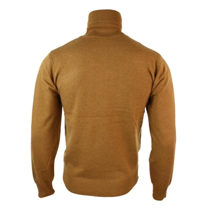 Herren Slim Fit Polar Rollkragenpullover Leichter, taillierter Kaschmir-Woll-Mix Grau Schwarz Marine - Knighthood Store