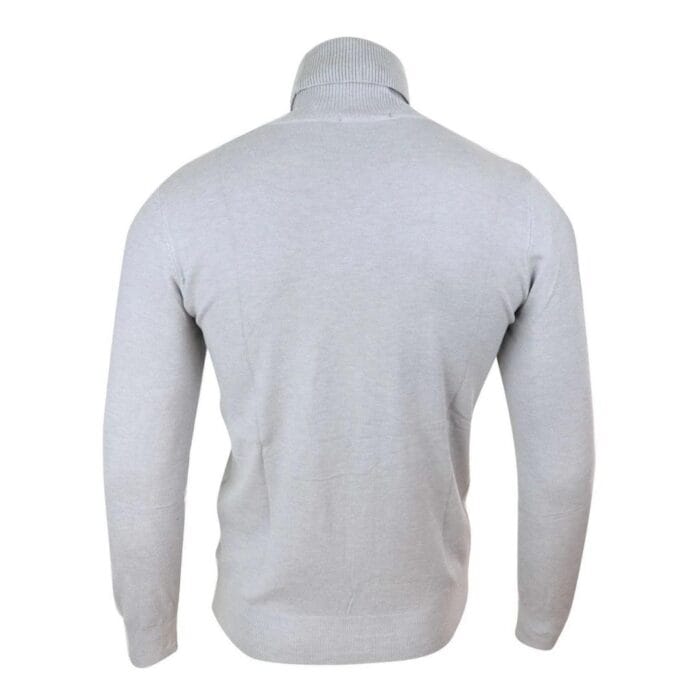 Herren Slim Fit Polar Rollkragenpullover Leichter, taillierter Kaschmir-Woll-Mix Grau Schwarz Marine - Knighthood Store