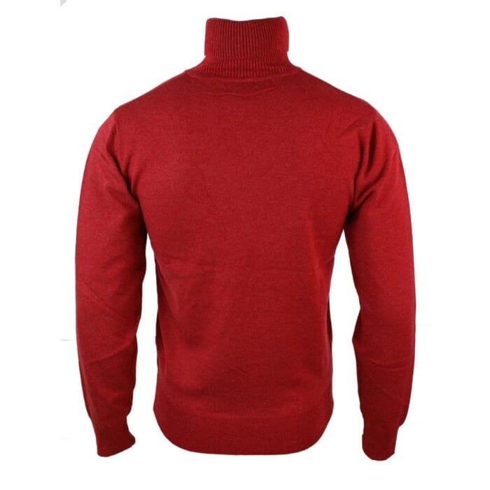 Herren Slim Fit Polar Rollkragenpullover Leichter, taillierter Kaschmir-Woll-Mix Grau Schwarz Marine - Knighthood Store