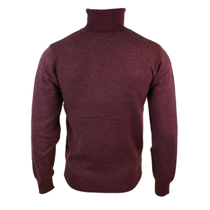 Herren Slim Fit Polar Rollkragenpullover Leichter, taillierter Kaschmir-Woll-Mix Grau Schwarz Marine - Knighthood Store