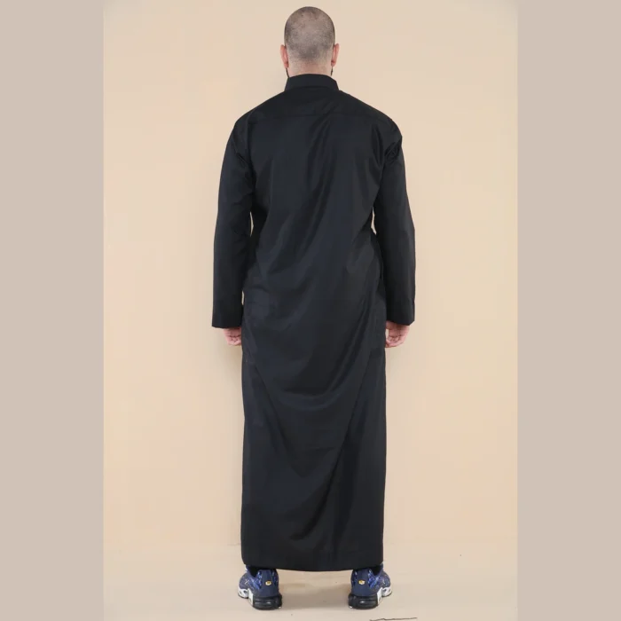Mens Thobe Jubba Turn Down Collar Islamic Muslim Cotton Kaftan Dress Robe Arabic - Image 8