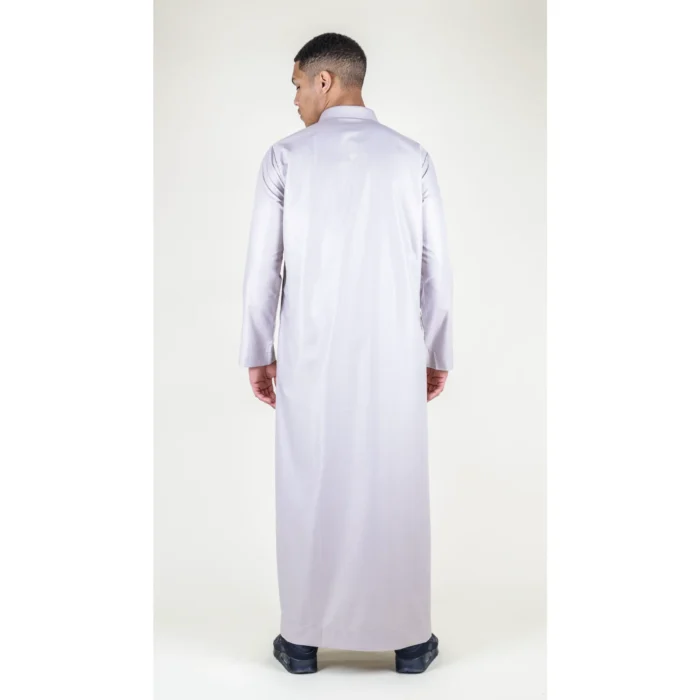 Mens Thobe Jubba Turn Down Collar Islamic Muslim Cotton Kaftan Dress Robe Arabic - Image 14