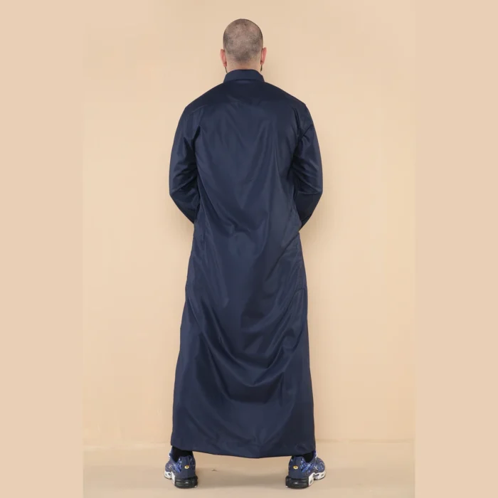 Mens Thobe Jubba Turn Down Collar Islamic Muslim Cotton Kaftan Dress Robe Arabic - Image 32