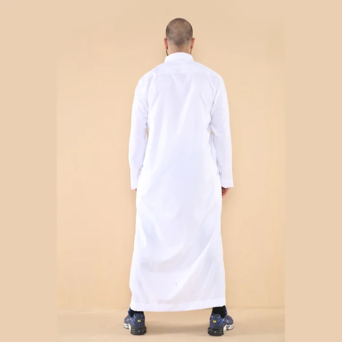 Mens Thobe Jubba Turn Down Collar Islamic Muslim Cotton Kaftan Dress Robe Arabic - Image 38