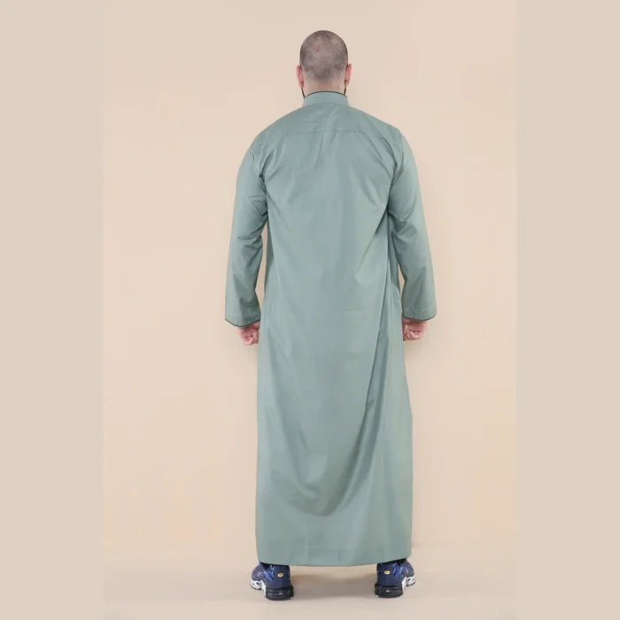 Mens Thobe Jubba Nehru Stand Collar Islamic Clothing Muslim Cotton Kaftan Embroidery Eid Robe Saudi - Image 18