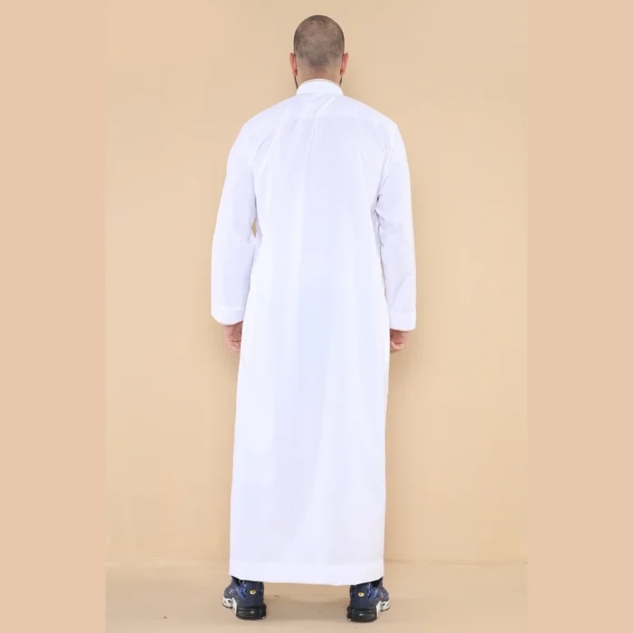 Mens Thobe Jubba Nehru Stand Collar Islamic Clothing Muslim Cotton Kaftan Embroidery Eid Robe Saudi - Image 45