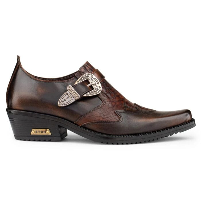 Mens Real Leather Snake Cowboy Riding Shoes Belt Western Cuban Heel Dancing - Image 6