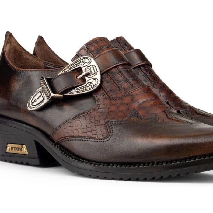 Mens Real Leather Snake Cowboy Riding Shoes Belt Western Cuban Heel Dancing - Image 8