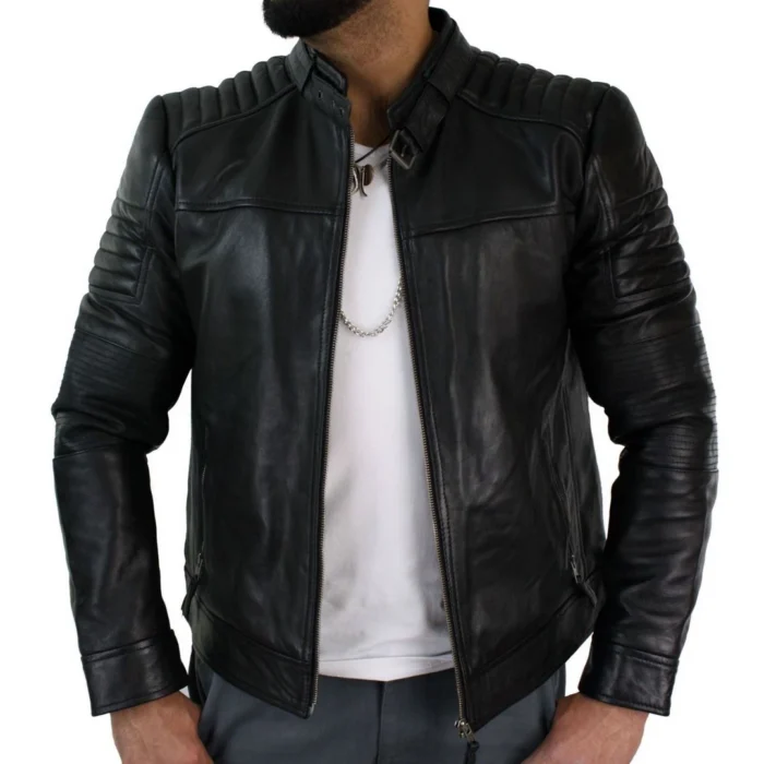 Aviatrix Mens Genuine Real Leather Black Biker Jacket Retro Vintage Tailored Fit - Image 2