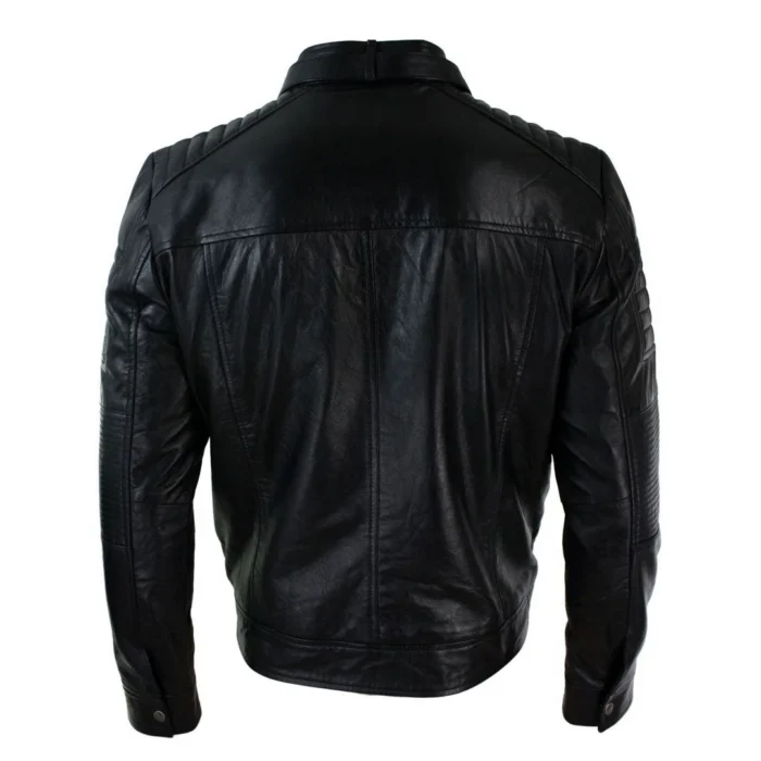 Aviatrix Mens Genuine Real Leather Black Biker Jacket Retro Vintage Tailored Fit - Image 7