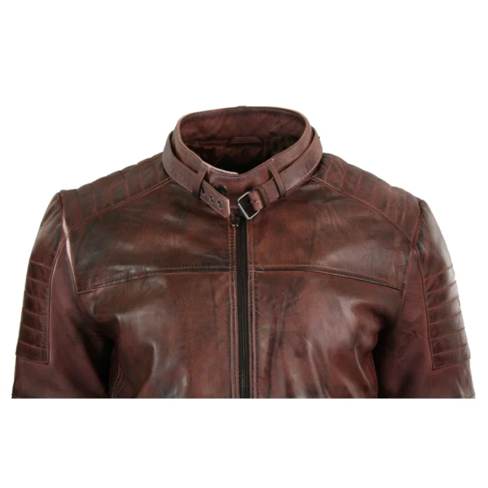 Aviatrix Mens Genuine Real Leather Black Biker Jacket Retro Vintage Tailored Fit - Image 10