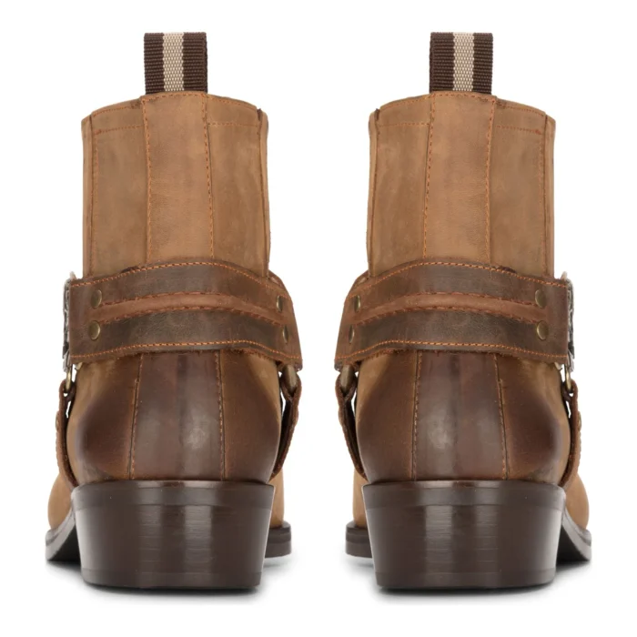 Mens Western Cowboy Boot Vintage Square Toe Country Hunting Hiking Real Leather Riding Bikers - Image 8