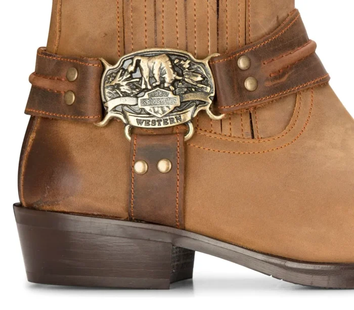 Mens Western Cowboy Boot Vintage Square Toe Country Hunting Hiking Real Leather Riding Bikers - Image 10