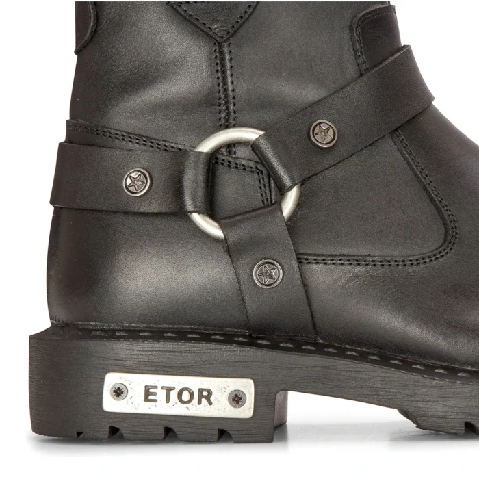 Mens Black Leather Motorcycle Boots Western Rock Punk Metal Toe Ankle Boot - Image 5