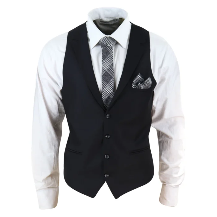 Mens Waistcoat Herringbone Tweed Check 1920s Peaky Blinders Gatsby Vintage - Image 1