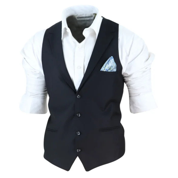 Mens Waistcoat Herringbone Tweed Check 1920s Peaky Blinders Gatsby Vintage - Image 2