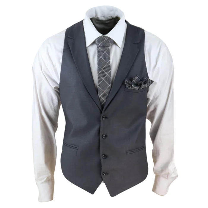 Mens Waistcoat Herringbone Tweed Check 1920s Peaky Blinders Gatsby Vintage - Image 4