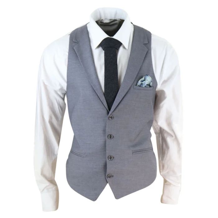 Mens Waistcoat Herringbone Tweed Check 1920s Peaky Blinders Gatsby Vintage - Image 7