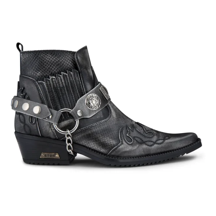 Mens Ankle Cowboy Boots Premium Real Leather Vintage Wincklepickers Riding Dancing Boots Cuban Heel - Image 6