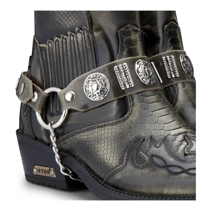 Mens Ankle Cowboy Boots Premium Real Leather Vintage Wincklepickers Riding Dancing Boots Cuban Heel - Image 13
