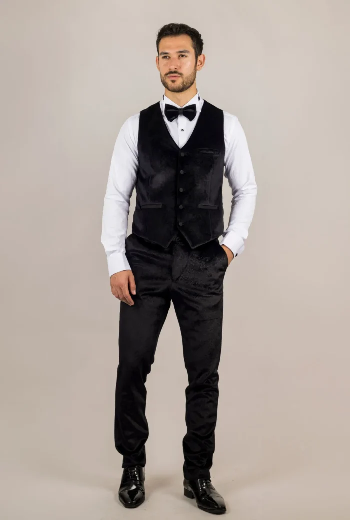 TruClothing AK-26 - Men's Black 3 Piece Wedding Tuxedo Suit - Image 4