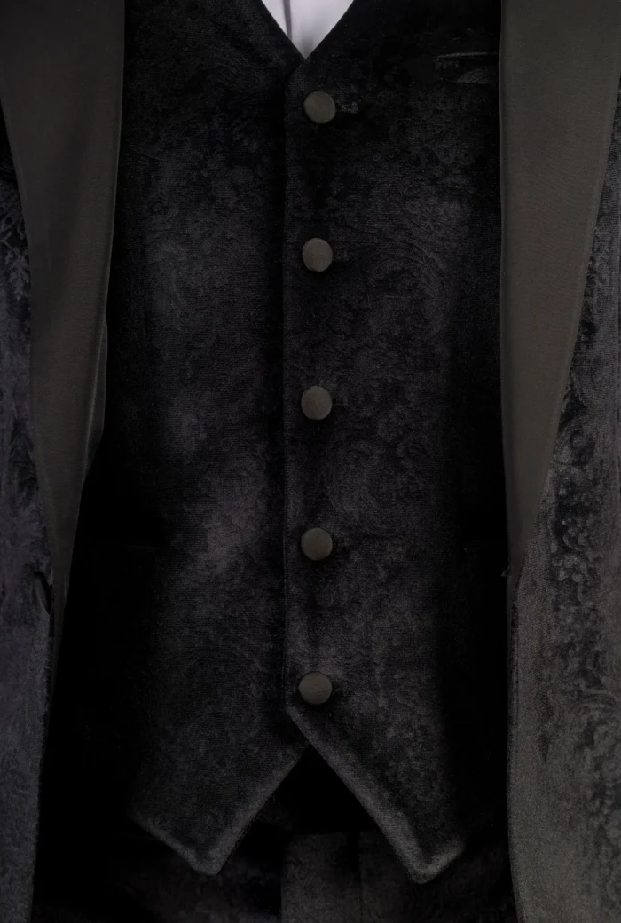 TruClothing AK-26 - Men's Black 3 Piece Wedding Tuxedo Suit - Image 5