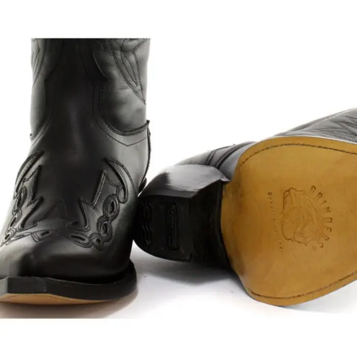 Mens Cowboy Boots Pointed Black Brown Grinders Arizona Real Leather Western Cuban - Image 4