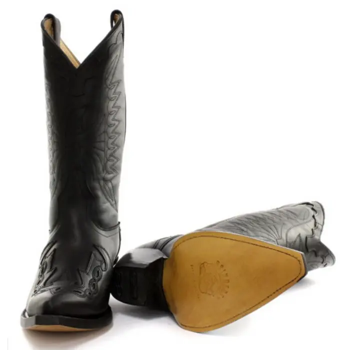 Mens Cowboy Boots Pointed Black Brown Grinders Arizona Real Leather Western Cuban - Image 6