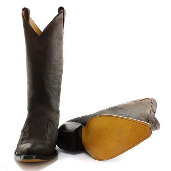 Mens Cowboy Boots Pointed Black Brown Grinders Arizona Real Leather Western Cuban - Image 9